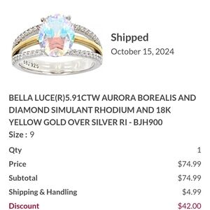 Bella Luce Aurora Borealis Ring with Gold and Silver Accents